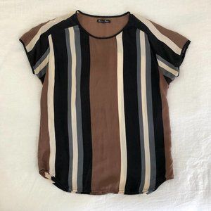 Madewell Striped Silk Tee Size S
